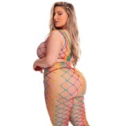 Pink Lipstick 2pc Rainbow Bodystocking