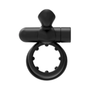 Forto Pointer Vibrating Dual Cockring - Black