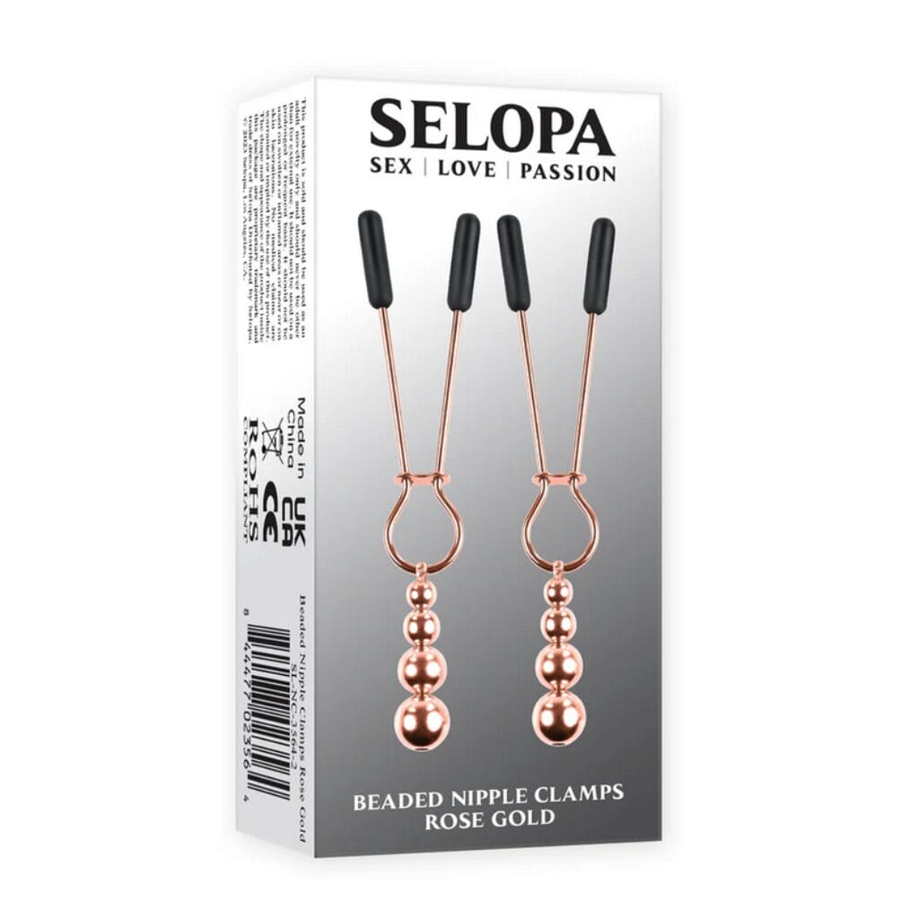 Selopa Beaded Nipple Clamps Stainless Steel Rose Gold 1