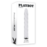 Playboy In A Twist Rechargeable Vibrating Glass Vibe White 1