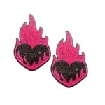 Flaming Heart Glitter Pasties 2