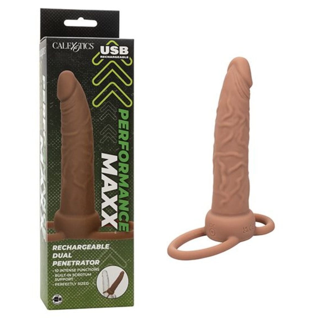 Performance Maxx Rechargeable Dual Penetrator - Brown 5