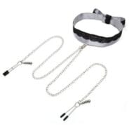 Fifty Shades Play Nice Satin Collar and Nipple Clamps