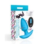 Rotating and Vibrating Silicone Butt Plug - Blue 1