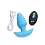 Rotating and Vibrating Silicone Butt Plug - Blue 2