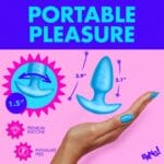 Rotating and Vibrating Silicone Butt Plug - Blue 5