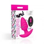 Rotating and Vibrating Silicone Butt Plug - Pink 1