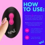 Rotating and Vibrating Silicone Butt Plug - Pink 2