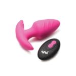 Rotating and Vibrating Silicone Butt Plug - Pink 4