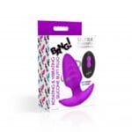 Rotating and Vibrating Silicone Butt Plug - Purple 1