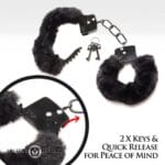 Cuffed In Fur Furry Handcuffs - Black 3