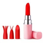 Lv57 Lipstick Vibrator with Attachments - Coral