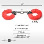 Master Series Cuffed in Fur Furry Handcuffs Red 1