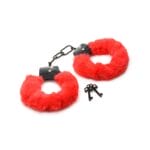 Master Series Cuffed in Fur Furry Handcuffs Red 2