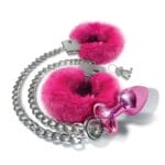 Nixie Metal Plug Furry Handcuff Set Pink Metallic 2