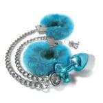 Nixie Metal Plug Furry Handcuff Set blue Metallic 3