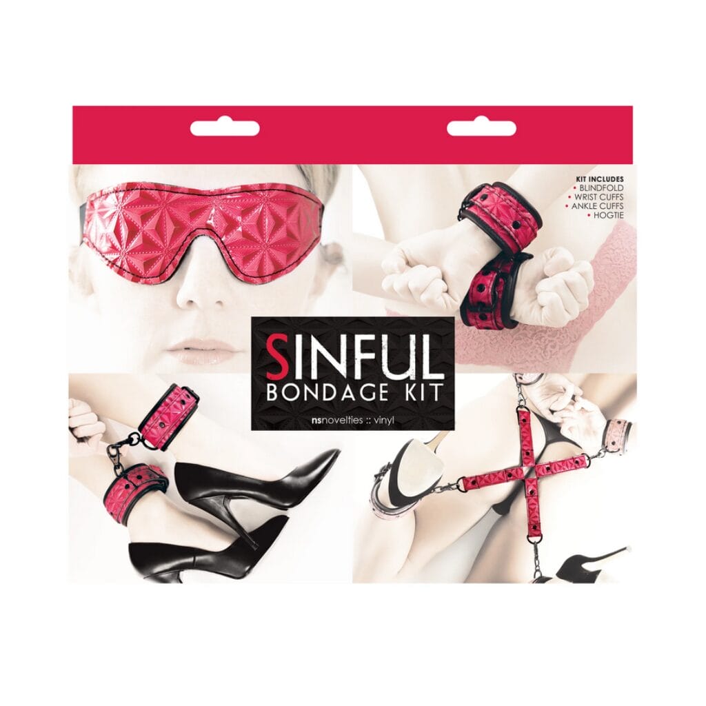 Sinful Vinyl Bondage Kit Pink 1