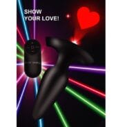 28X Laser Heart Silicone Anal Plug with Remote – Medium