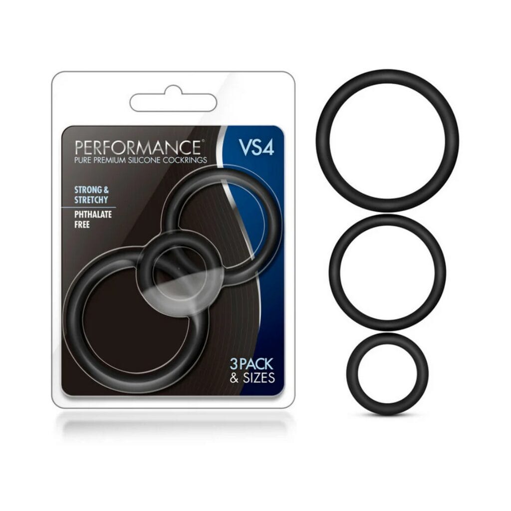 VS4 Pure Premium Silicone Cockrings black 1