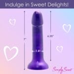 Metallic Silicone 7 Inch Dildo - Purple 1