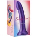 Metallic Silicone 7 Inch Dildo - Purple 7