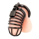 Blue Line Deluxe Chastity Cage - Black 2