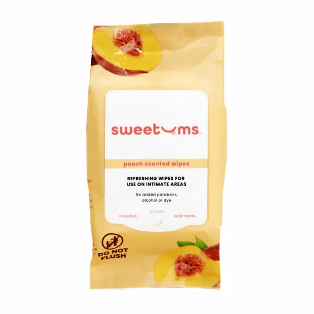 Sweetums Intimate Wipes Peach Scent (Unflavored) 30-Pack 1